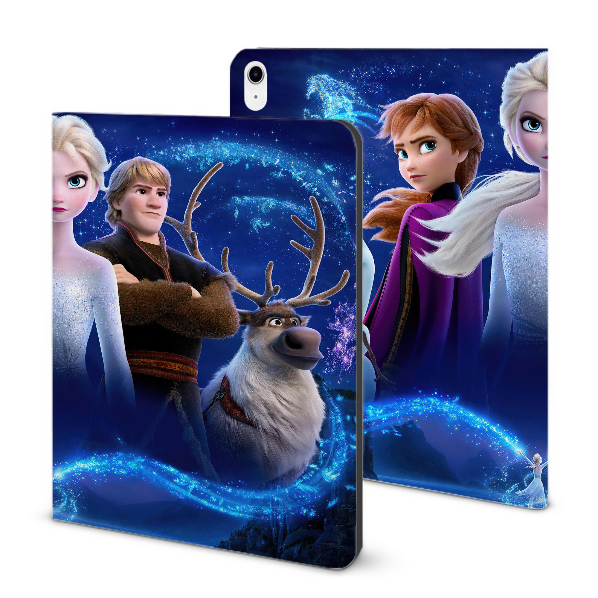 （画像用） アナと雪の女王 アンナ エルサ Frozen Anna Elsa IPad ケース ブック型 PUレザー TPU 耐衝撃 軽量 薄型 ペン収納なし 全面保護 IPad 各モデル対応